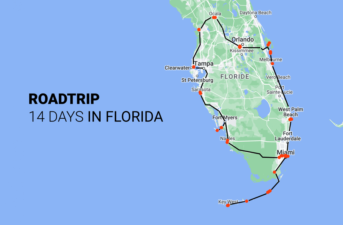 our 14 days roadtrip in Florida : itinerary